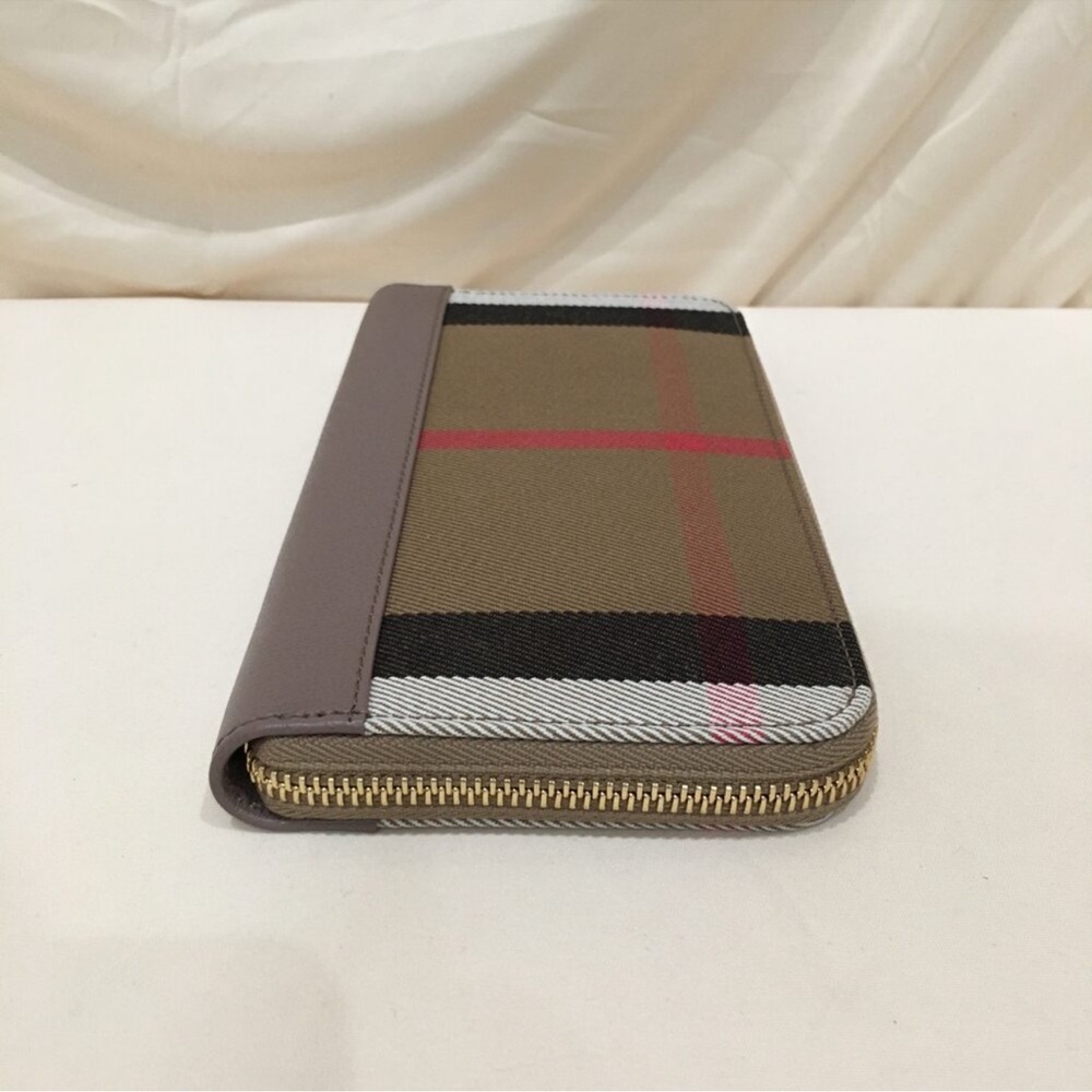NWOT Burberry Brown Purple Long Leather Wallet - Picture 3 of 10